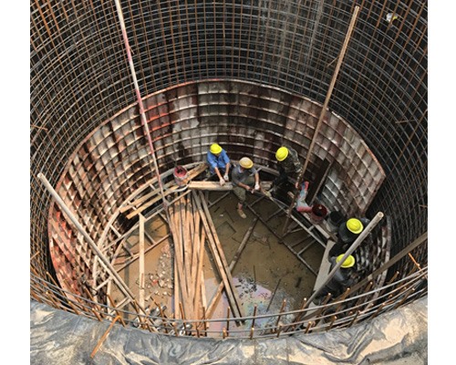 泥水平衡工作井制作現場